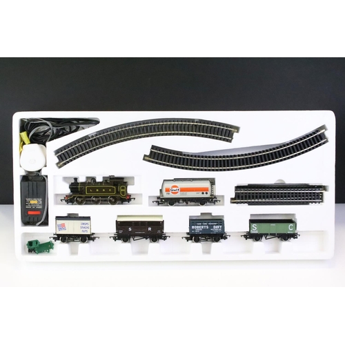 27 - Two boxed Hornby OO gauge train sets to include R536 LBSC Local Goods Set and R687 Silver Jubilee Pu... 