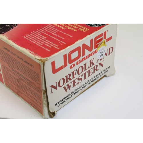 32 - Two boxed Lionel O gauge locomotives to include 6-8100 Norfolk and Western Streamlined diecast 4-8-4... 