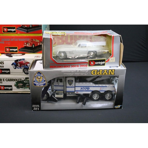 1195 - 13 Boxed diecast model kits to include 5 x Burago built model kits, Siku 3425 Garage Transporter, Ma... 