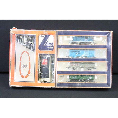 216 - Three boxed Lima OO gauge train sets to include 104507AW, 4620P and 104407, all appear to be complet... 