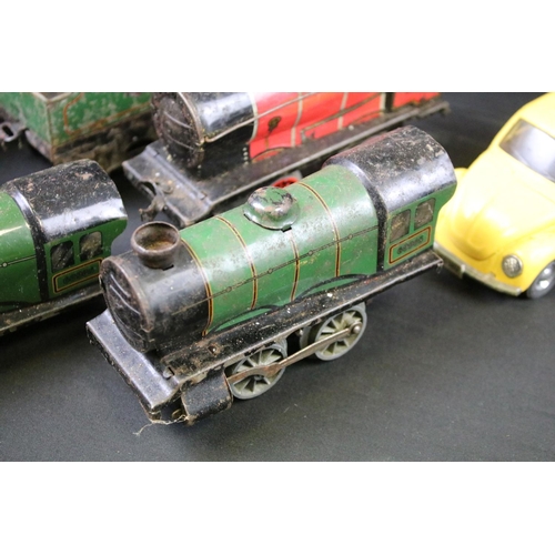 223 - Quantity of play worn O gauge model railway to include Hornby locomotives, rolling stock etc plus a ... 