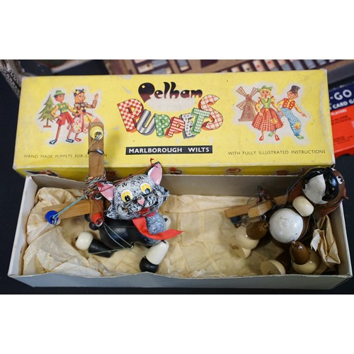 316 - Collection of various mixed toys and games to include 3 x boxed Pelham Puppets to include Mr Turnip,... 