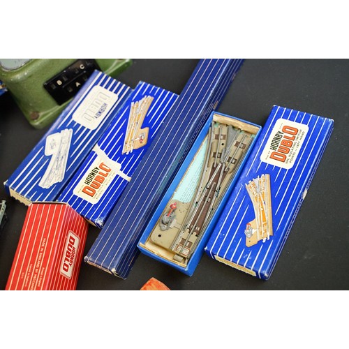 197 - Collection of Hornby Dublo to include boxed EDG19 train set with locomotive, rolling stock and track... 