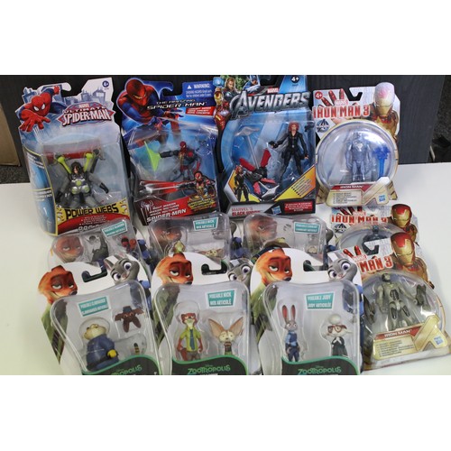 1420 - 34 Carded / boxed Disney figures to include Wall-e, Tomorrowland A World Beyond, Monsters University... 