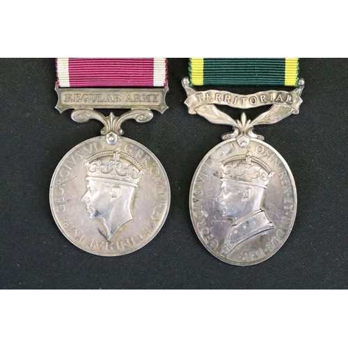 21 - A British Full Size King George VI Territorial Medal Together With A King George VI Regular Army Lon... 