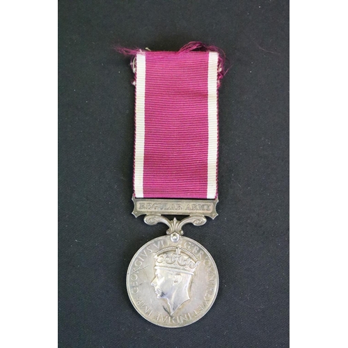 21 - A British Full Size King George VI Territorial Medal Together With A King George VI Regular Army Lon... 