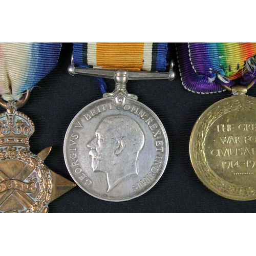 92 - A British World War One full size medal trio comprising of the 1914-15 Star, 1914-1918 British War M... 