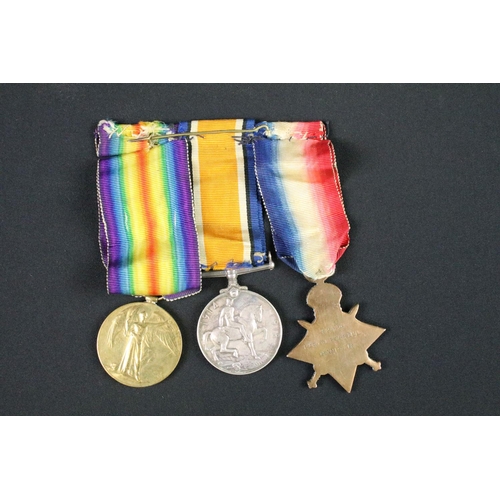 92 - A British World War One full size medal trio comprising of the 1914-15 Star, 1914-1918 British War M... 