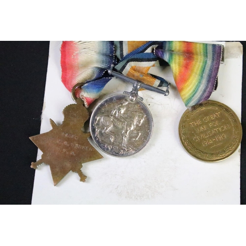 105 - A full size British World War One medal trio to include the 1914-1915 star medal, the British War Me... 