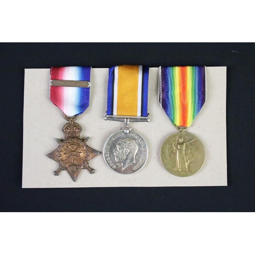 111 - First World War British Service medal trio issued to 8506 PTE. A Chatters SCO. RIF with ribbons. The... 