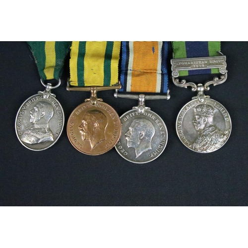 150 - First World War full size British service medal group to include territorial force efficiency medal ... 