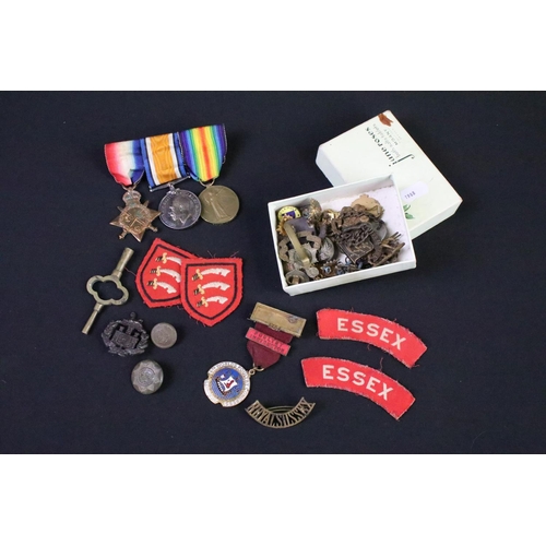 153 - First World War full size British Service medal trio to include 1914-15 star, war medal and victory ... 