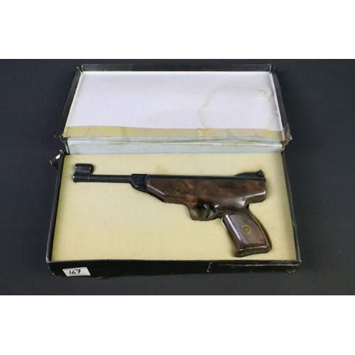 167 - A Weihrauch HW70 .177 spring-powered air pistol, complete with original box.