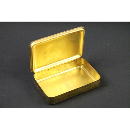222 - A British World War One Christmas 1914 Princess Mary brass gift tin.