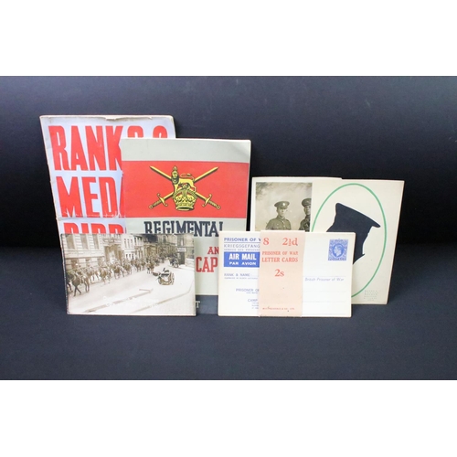 223 - A British World War One Christmas 1914 Princess Mary brass gift tin together with two braided cloth ... 