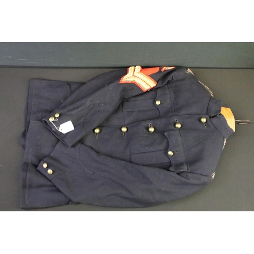 288 - A British military World War Two era jacket with cloth badges and chainmail epaulets together with a... 