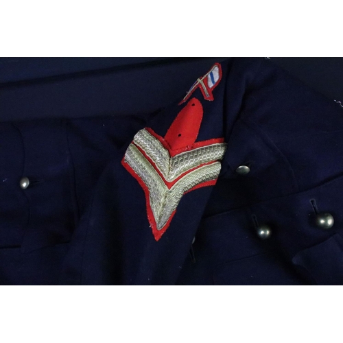 288 - A British military World War Two era jacket with cloth badges and chainmail epaulets together with a... 