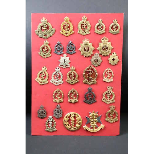 37 - A collection of Commonwealth Royal Army Medical Corps cap and collar badges to include Canadian, Aus... 