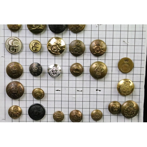 40 - A collection of British Military Kings & Queens crown regimental buttons to include The Army Educati... 