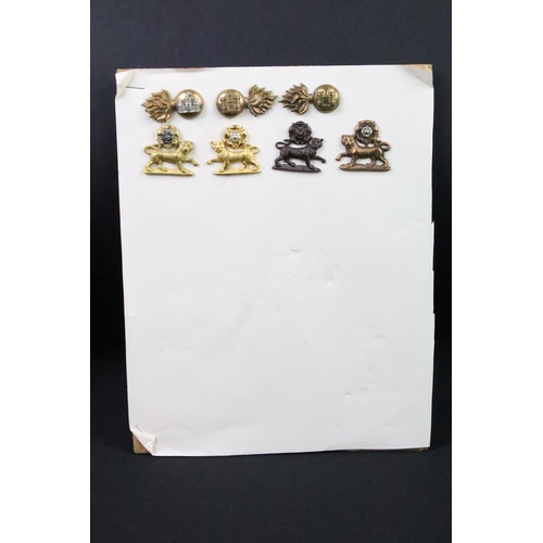 42 - A collection of British military regimental cap and collar badges to include the  King Somerset Ligh... 