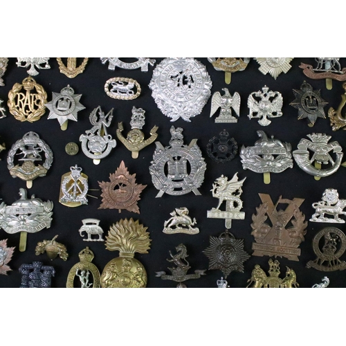 72 - A large collection of mainly British and Commonwealth cap and collar badges to include King Crown an... 