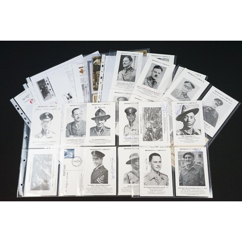 290 - A collection of signed Victoria Cross booklet cards together with a small group of military interest... 