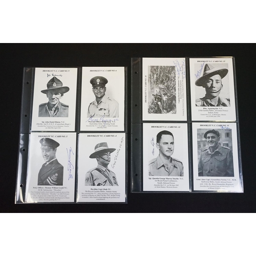 290 - A collection of signed Victoria Cross booklet cards together with a small group of military interest... 