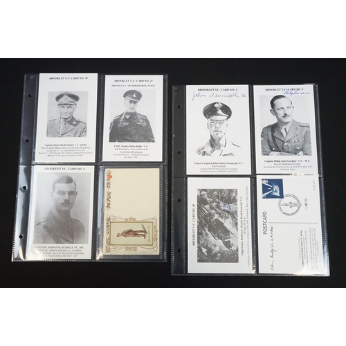 290 - A collection of signed Victoria Cross booklet cards together with a small group of military interest... 