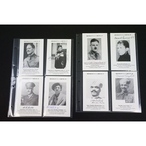 290 - A collection of signed Victoria Cross booklet cards together with a small group of military interest... 