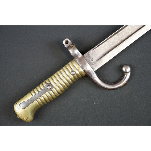 173 - A French M1866 Chassepot Bayonet together with scabbard.