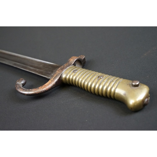 173 - A French M1866 Chassepot Bayonet together with scabbard.