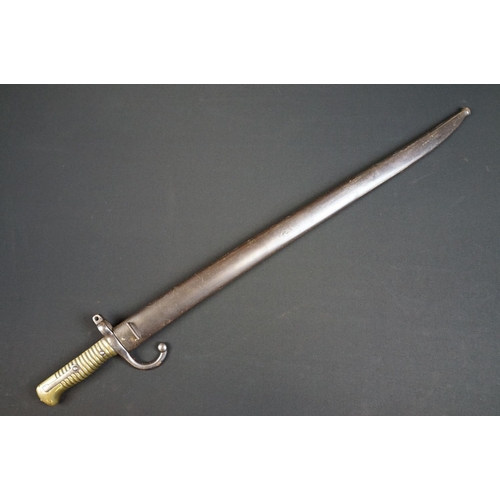 173 - A French M1866 Chassepot Bayonet together with scabbard.