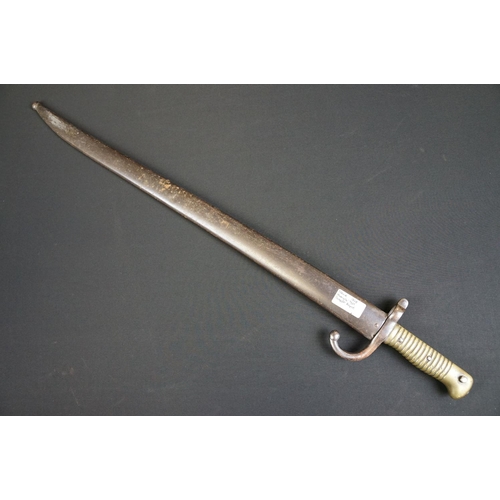 173 - A French M1866 Chassepot Bayonet together with scabbard.