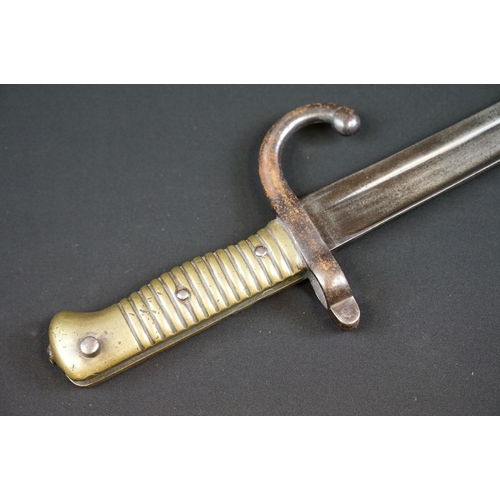 173 - A French M1866 Chassepot Bayonet together with scabbard.