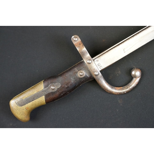 175 - A French 1868 Grass Bayonet together with scabbard.