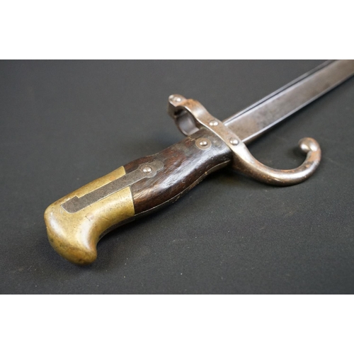 175 - A French 1868 Grass Bayonet together with scabbard.