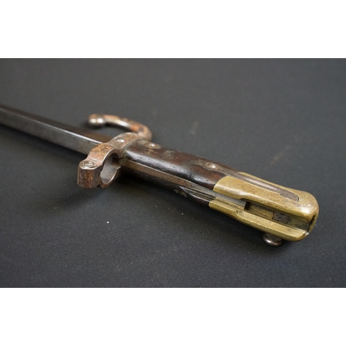 175 - A French 1868 Grass Bayonet together with scabbard.