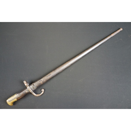 175 - A French 1868 Grass Bayonet together with scabbard.