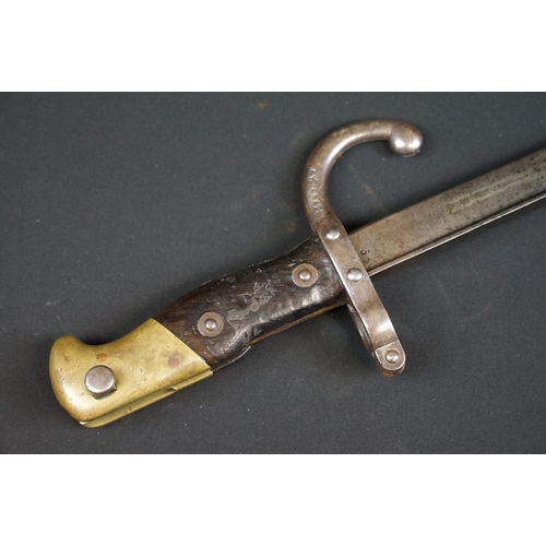 175 - A French 1868 Grass Bayonet together with scabbard.