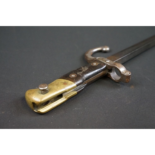 175 - A French 1868 Grass Bayonet together with scabbard.