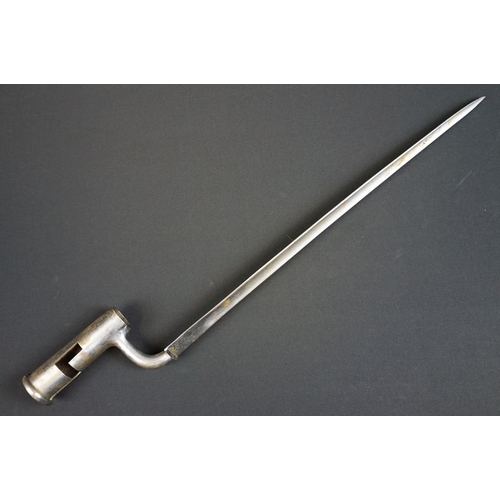 187 - An antique socket mount bayonet, good clear markings to the blade.
