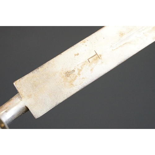 187 - An antique socket mount bayonet, good clear markings to the blade.