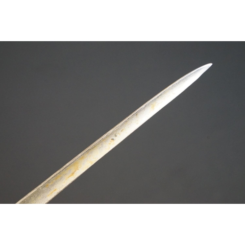 187 - An antique socket mount bayonet, good clear markings to the blade.