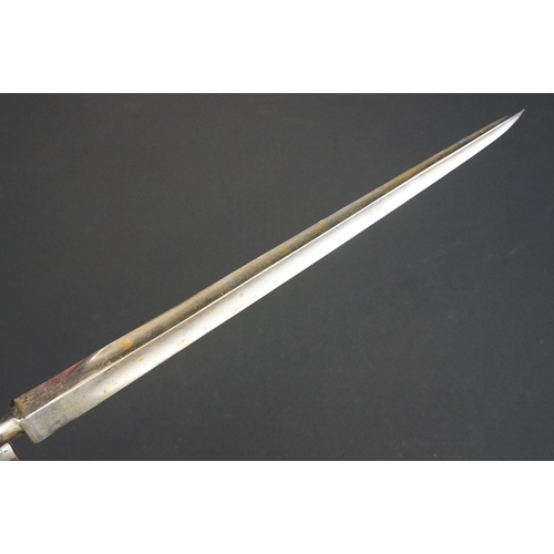 187 - An antique socket mount bayonet, good clear markings to the blade.