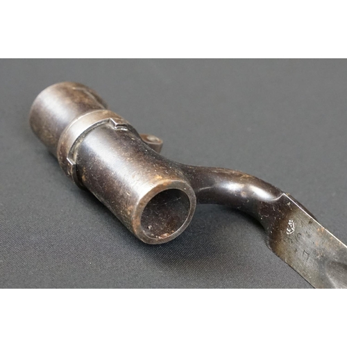 190 - An antique socket mount bayonet, good clear markings to the blade.