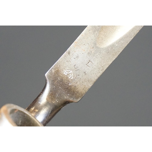 190 - An antique socket mount bayonet, good clear markings to the blade.