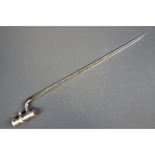 190 - An antique socket mount bayonet, good clear markings to the blade.