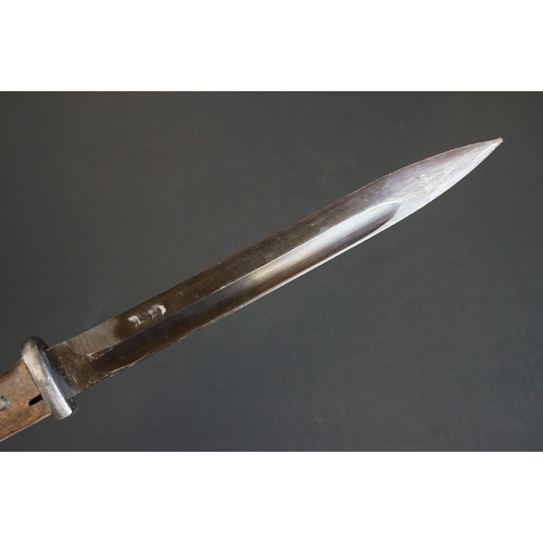 191 - A Mauser K98 Bayonet With Wooden Grip And 1944 dated scabbard