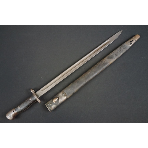 194 - A British 1907 Pattern bayonet together with scabbard.