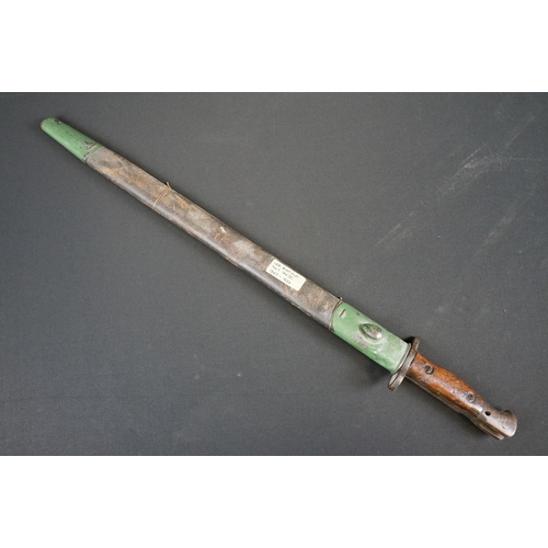 195 - A British 1907 Pattern bayonet together with scabbard.